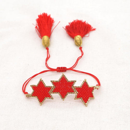 Miyuki beads bracelet "Red Star"