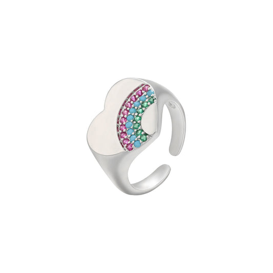 Heart rainbow ring