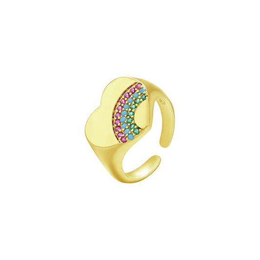 Heart rainbow ring