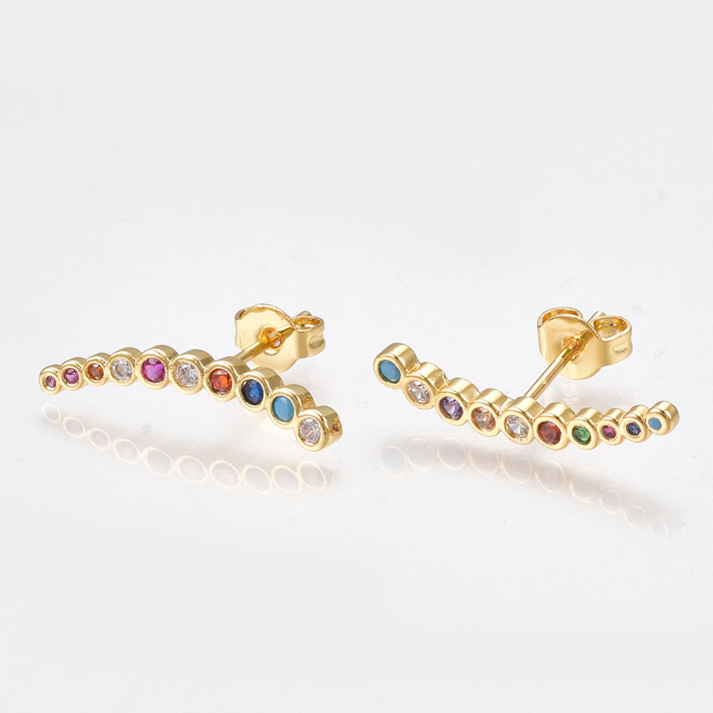 MiniLux Rainbow zirconia earrings