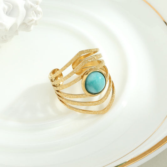 Turquoise boho ring