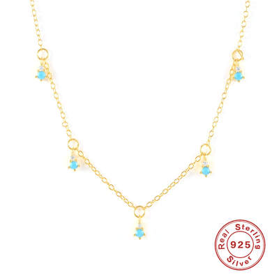 MiniLux  Silver Drop turquoise Necklace