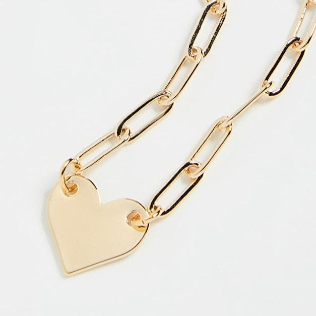 " Heart paper chain" necklace 18K GP