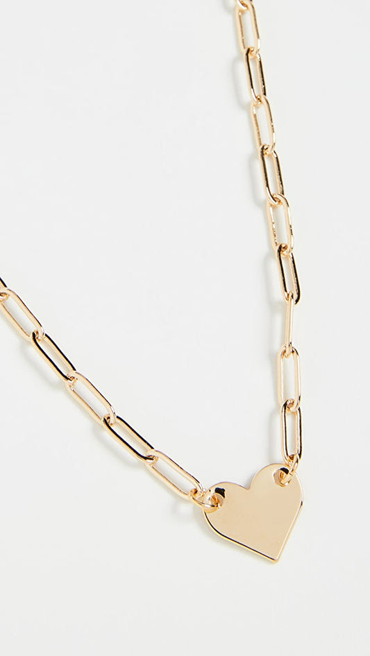 " Heart paper chain" necklace 18K GP