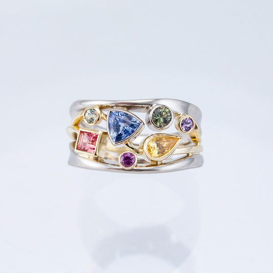 Wave line Zirconia Ring