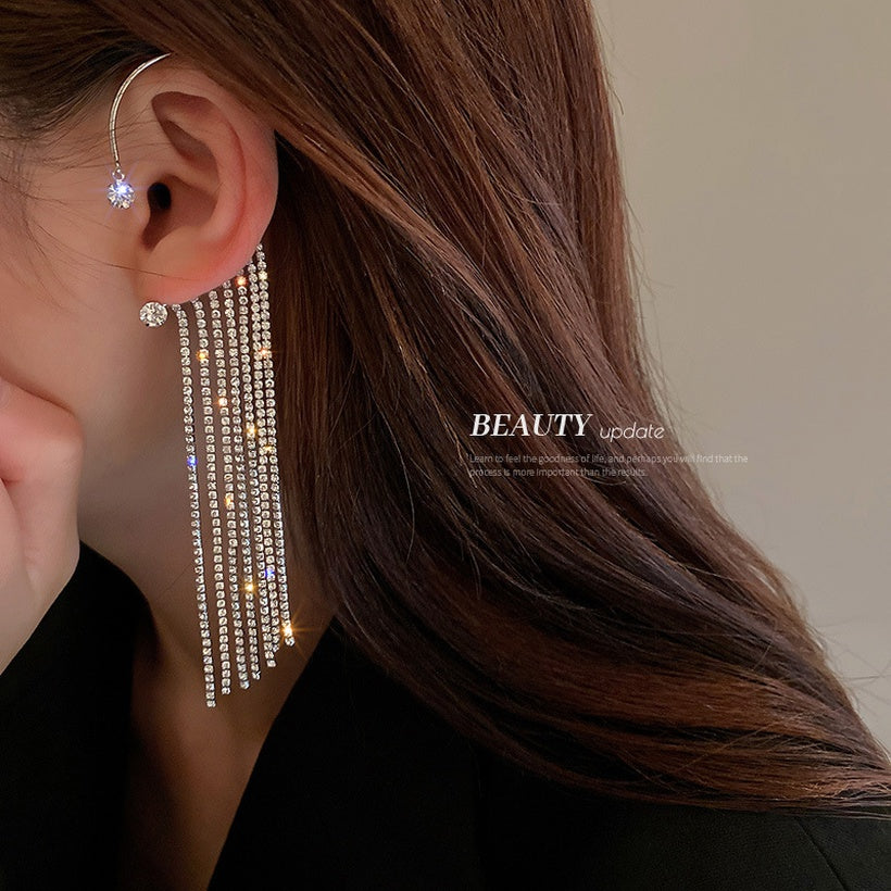 MiniLux Diamond Chain Tassel earrings
