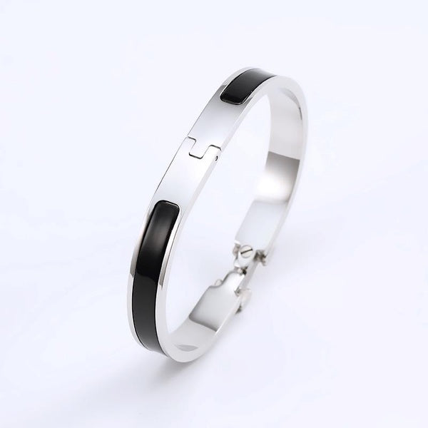 Minilux H enamel Bracelet Black/silver