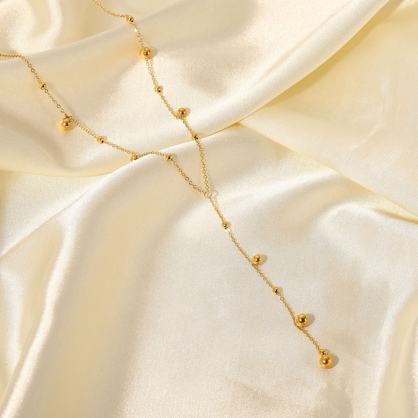 Round Beads Tassel Necklace
