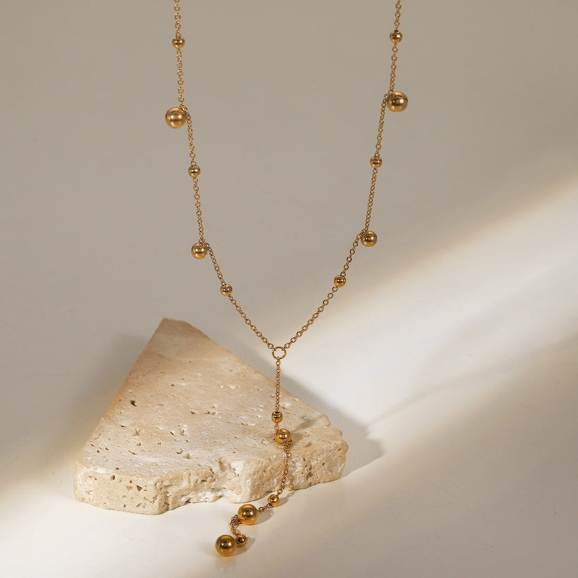 Round Beads Tassel Necklace