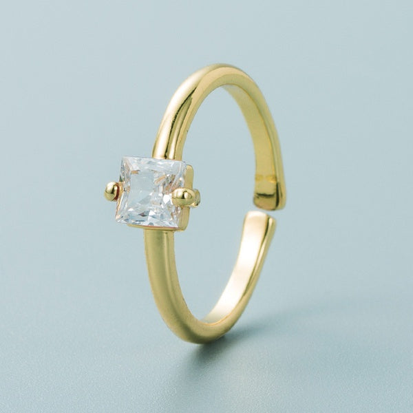 Geometric Diamond Zirconia Ring
