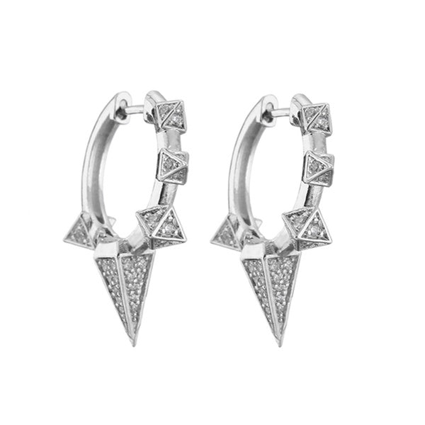 MiniLux Silver plated Zirconia spikes earrings