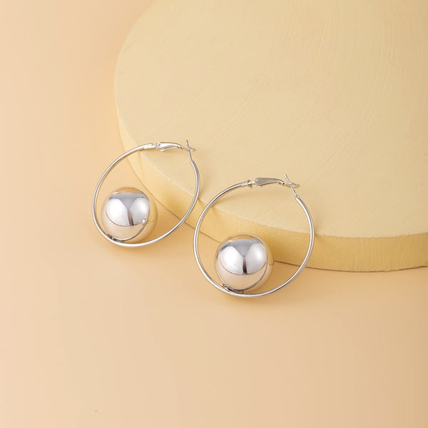 Ball hoops earrings