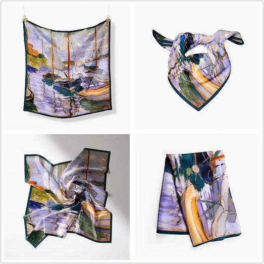Monet Serena: Sailing Boat by the River Scarf