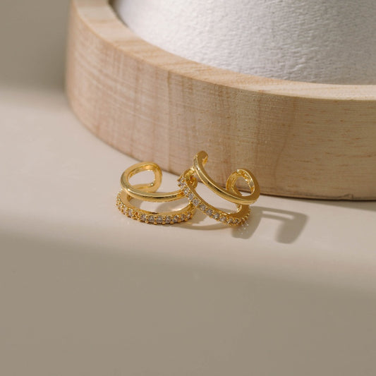 White zirconia Ear cuff - one piece