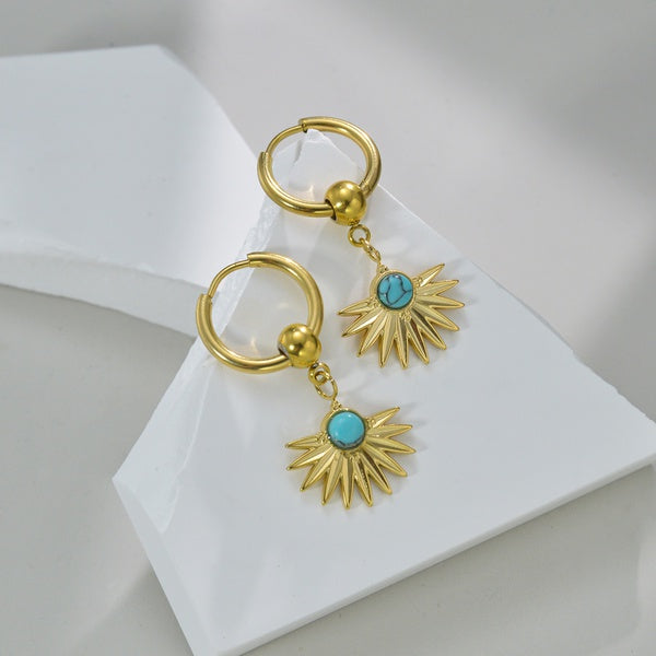 Turquoise flower earrings