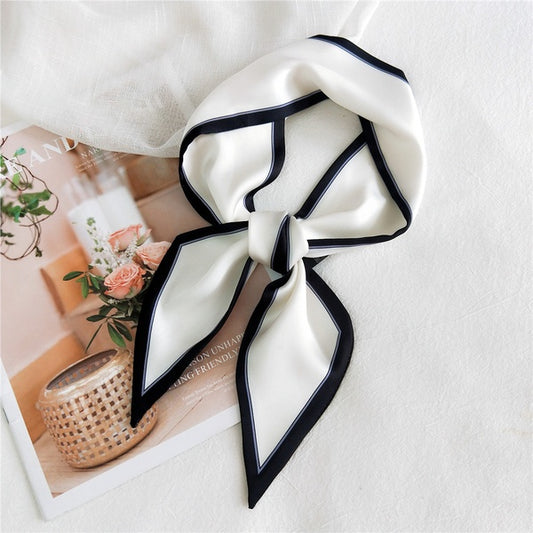 Long Ribbon Silk Scarf