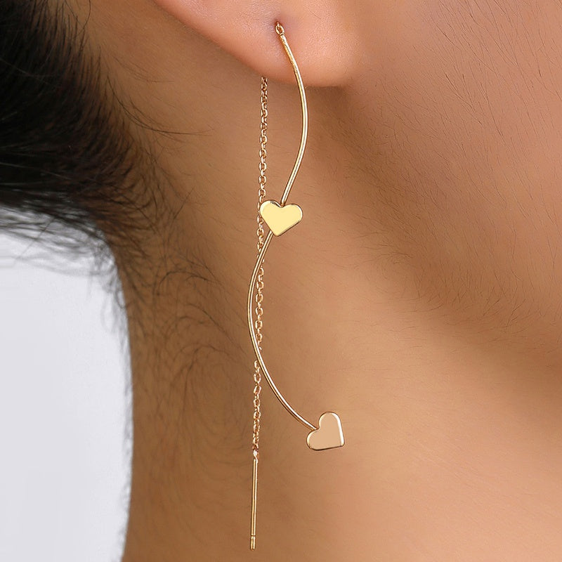 Heart thread earrings