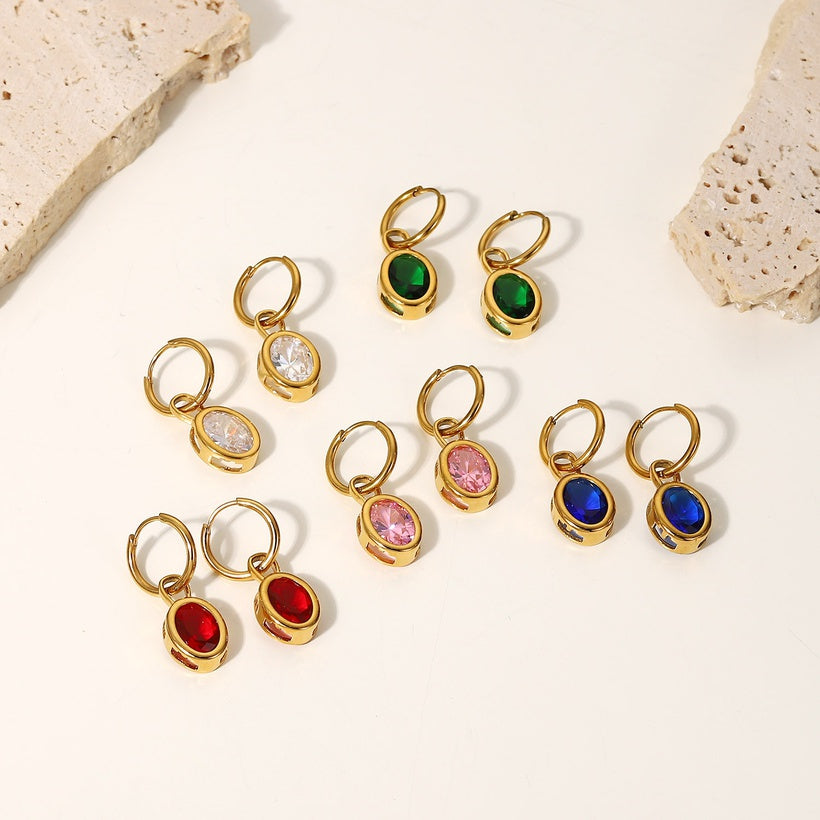 Oval Zirconia earrings