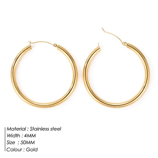 Golden Large Size hoops earrings