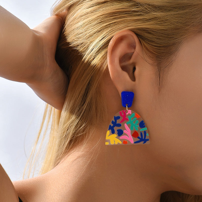 Mutiolour Acrylic drop earrings