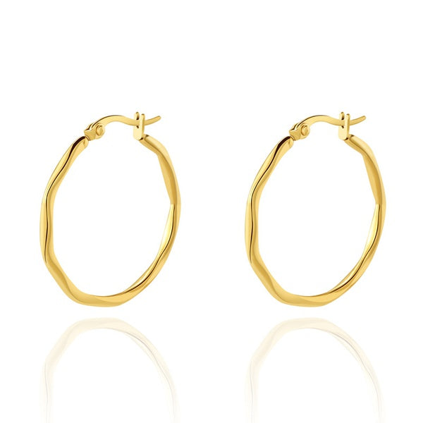 Titanium Bamboo hoops earrings