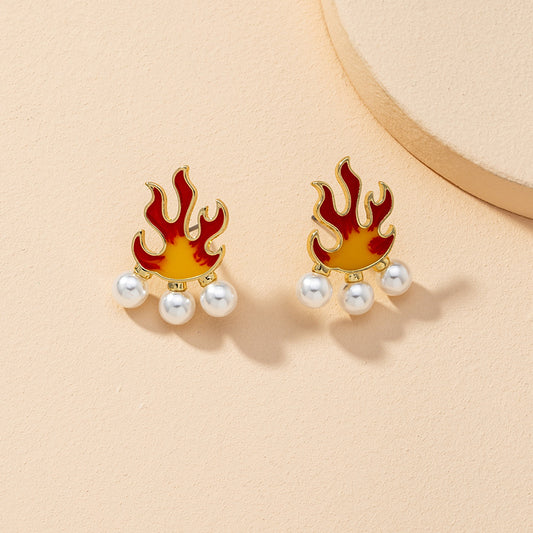 Fire Pearl earrings