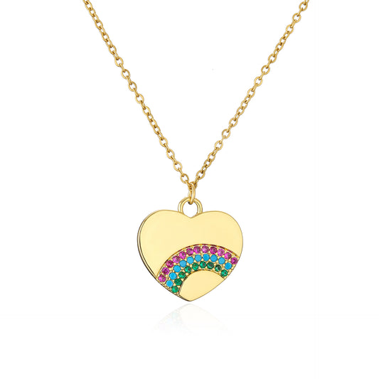 MiniLux rainbow heart necklace