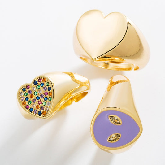 Gold plated Simple heart ring