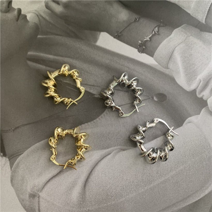 Twisted Gold hoops earrings