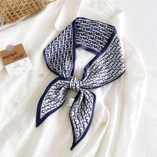 "Cha" Long Ribbon Silk Scarf