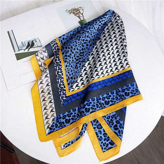 Red Leopard Pattern Red silk scarf
