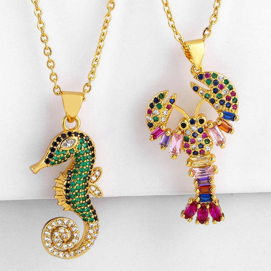 Minilux Sea Horse Zirconia Necklace