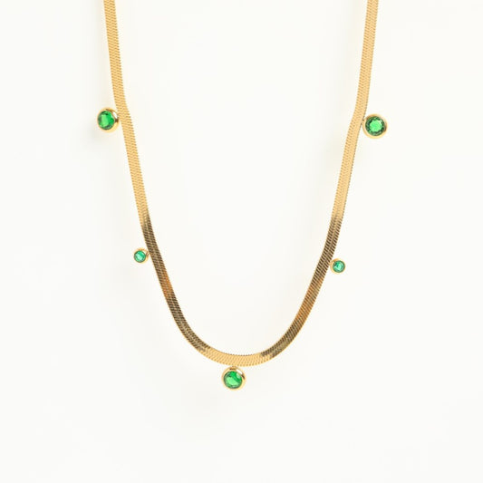 Green Zirconia snake necklace