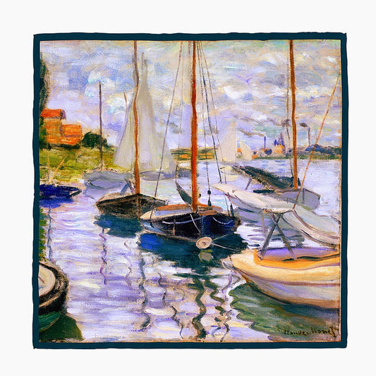 Monet Serena: Sailing Boat by the River Scarf