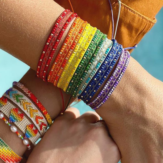 Bohemian Rainbow Beaded Bracelet
