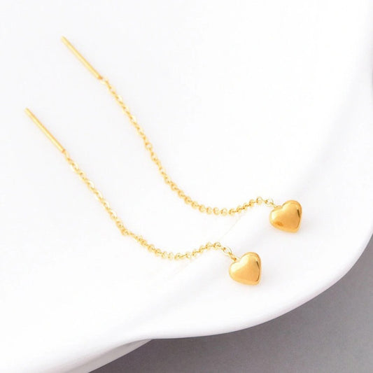Heart-shaped Thread earrings