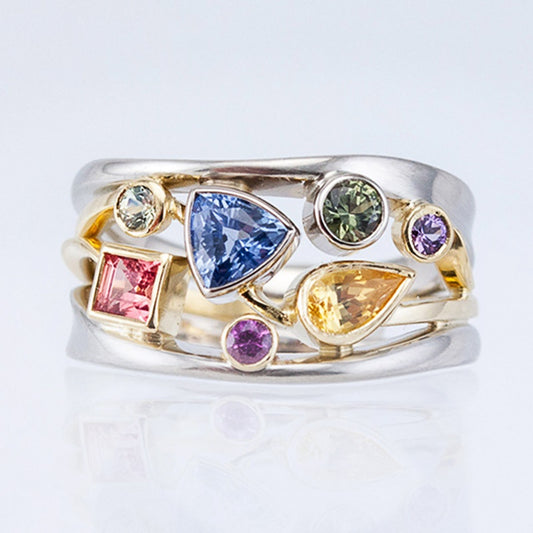 Wave line Zirconia Ring