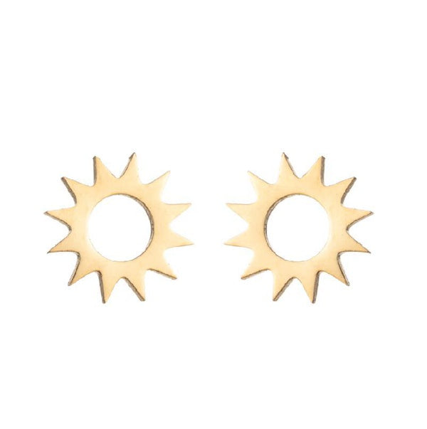 Sun golden stud earrings