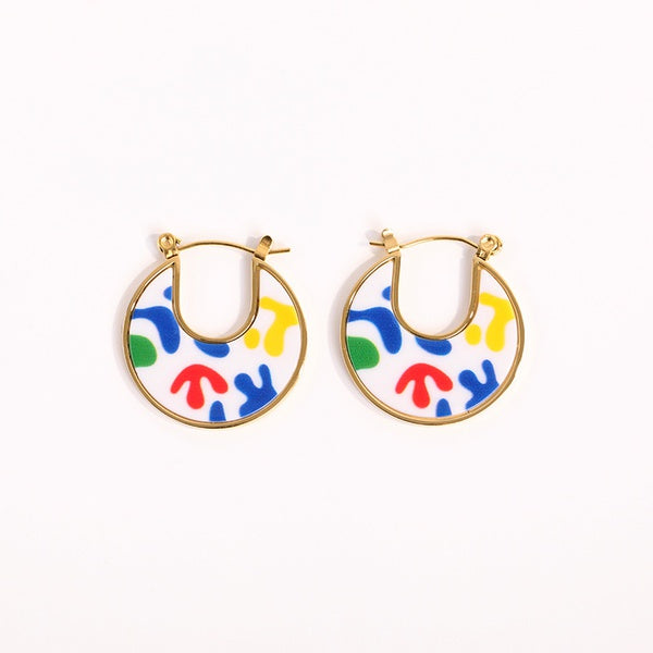Enamel Multicolor drop earring