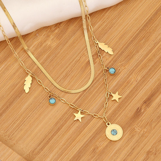 Layered Boho Turquoise necklace
