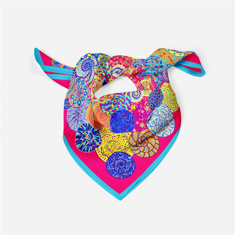 French style Small Square Scarf - Sky Blue