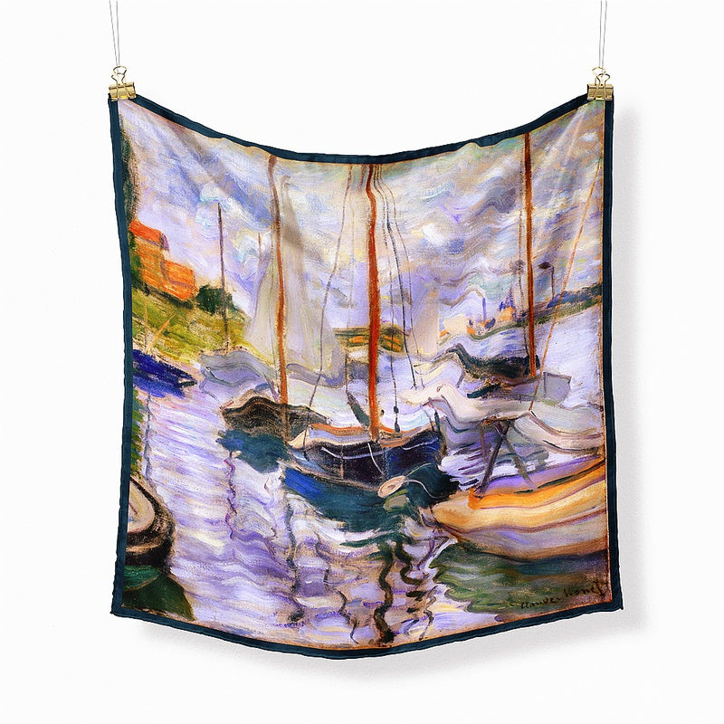 Monet Serena: Sailing Boat by the River Scarf