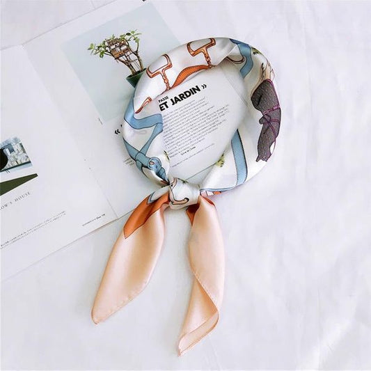 Silk Scarf-Pink black edge