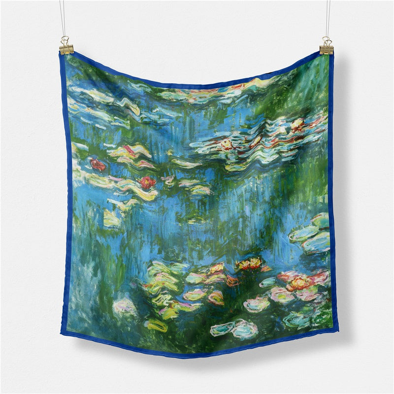 Monet: Painting Series Water Lilies In The Pond Silk Small Square Scarf
